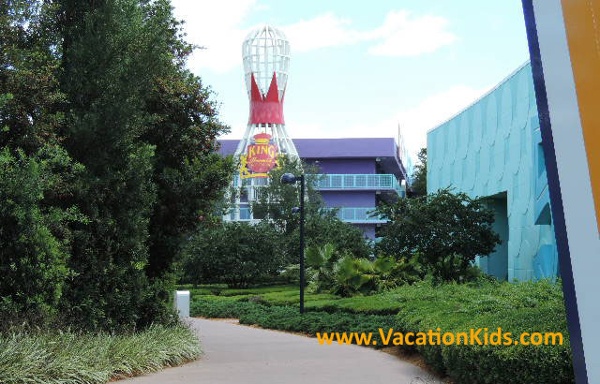 Guests at Disney's Pop Century Resort are surrounded with fun memorabilia from the pop culture decades throughout the resort