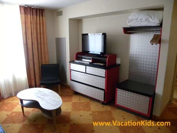 Living room area of Disney's Art of Animation Cars Family suite