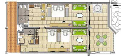 Adjoining hotel rooms for families