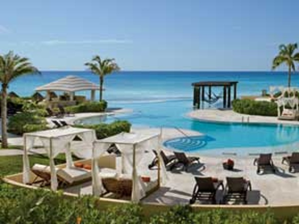 Guests can choose either sun or shade at the Now Jade pool