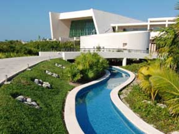 Resort Grounds and lazy River pool at the Grand Sirenis Mayan Beach Rivera Maya