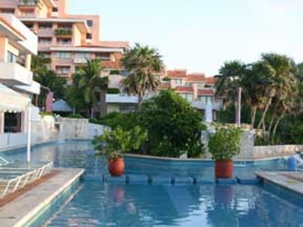 Omni Cancun Hotel and villas view of grounds and pool