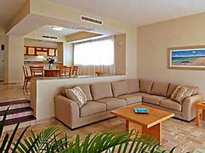 Living room at the Omni Cancun Villas