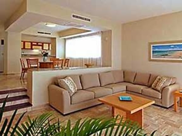 Living room at the Omni Cancun Villas