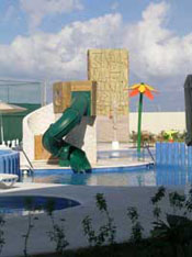 Azul Sensatori water park slides and rock climbing wall