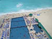 Pool and beach view from the rooms at the Great Parnassus Resort & Spa