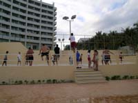 Crown Paradise Hotel Cancun Beach volleyball court area