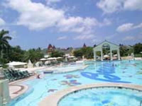 view of the French Village pool at Beaches Turks & Caicos