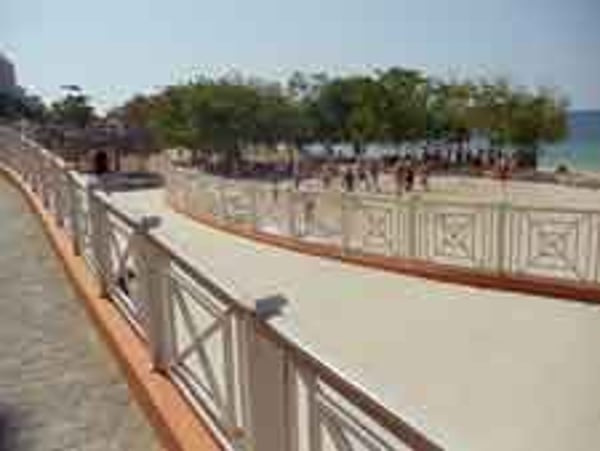 Walkways throughout the Iberostar Rose Hall beach Resort make it stroller friendly