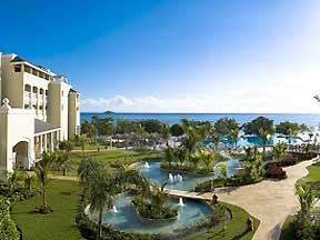 Iberostar Rose Hall Beach Resort in Jamaica offers a huge infinity pool that stretches right to the Caribbean Sea