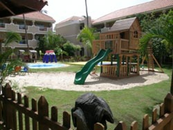 Views of the children's outdoor playground at Dreams Palm beach