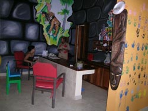 Welcome check in desk at the Explorer's Club for kids at Dreams Palm Beach Punta Cana Resort