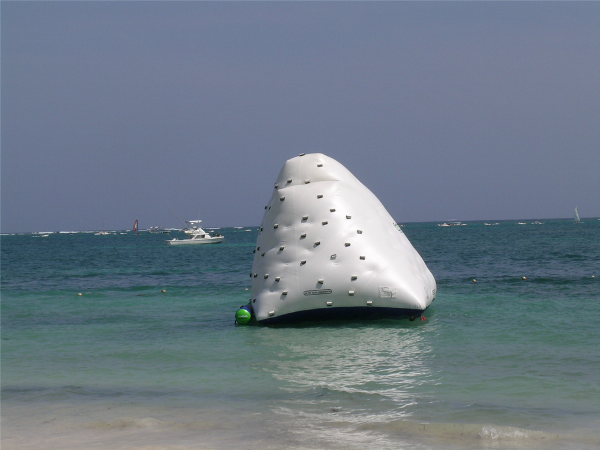 Kids will enjoy trying to scale the climbing iceberg on the beach at Dreams Palm Beach