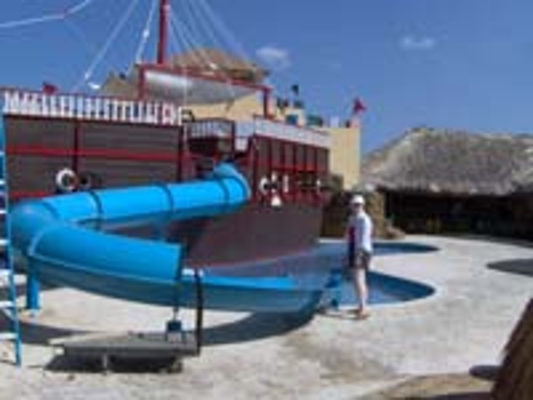 Pirate ship water slide at the kids club of Dreams Punta Cana Resort
