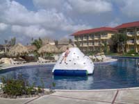 Water climbing iceberg for kids in the lazy river pool at Dreams Punta Cana Resort