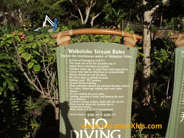 Pool Rules for Disney Aulani resort