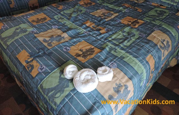 Disney's Pop Century rooms offer either 2 double beds or one king bed complete with hidden Mickys