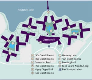 Map of Disney's Pop Century Resort complex