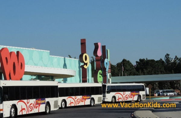 Guests at Disney's Pop Century Resort can enjoy Disney transportation to the theme parks and Downtown Disney