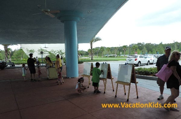 As guests arrive at Disney's Art Of Animation Resort children are welcomed with easels so they can create their own animation masterpieces