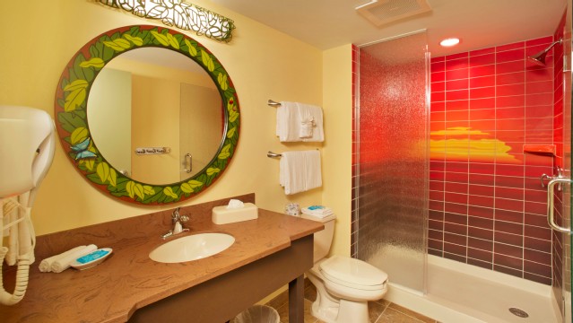 Art Of Animation Lion King family suites offer two full bathrooms for guests