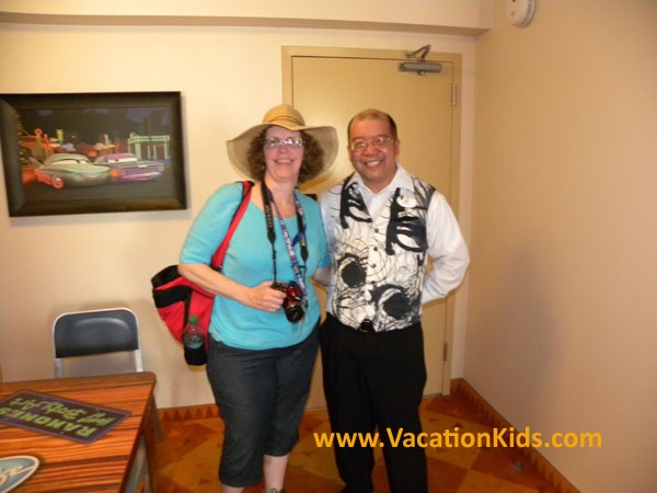Vacationkids Sally Black and Cast member Arthur welcome you to Art of Animation Cars