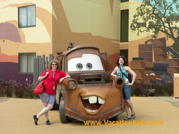 Vacationkids Sally Black & Becca Bell welcome you to disney's Art of Animation Cars...or wait, maybe it's the Cozy Cone Motel?