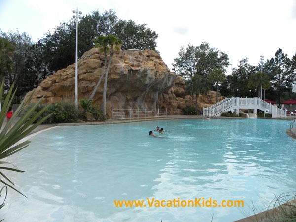 Views of pool, complete with refreshing waterfall at the Grand Floridian