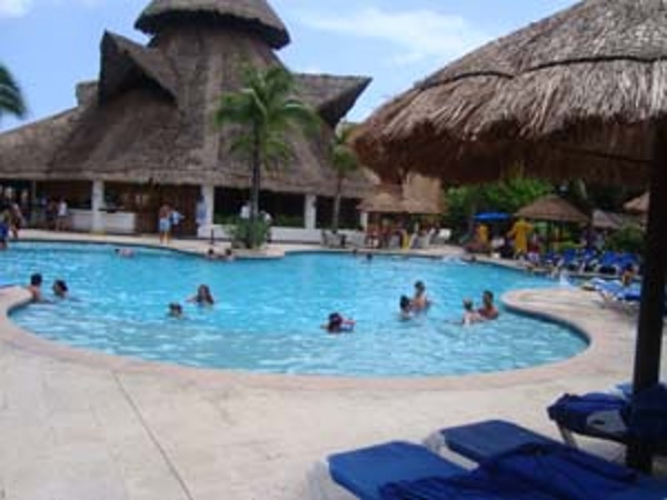 Shade or sun have your choice at the Sandos Playacar Beach Resort
