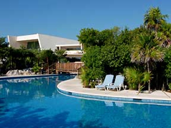 One of the three pools at the Grand Sirenis Mayan Beach Resort in Riviera Maya