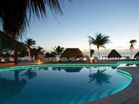 Night view of Azul Beach Resort pool