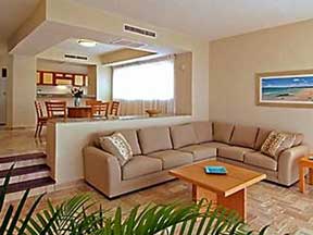 Living room at the Omni Cancun Villas
