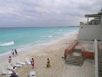 View of Cancun Beach from Crown Paradise Hotel pool deck