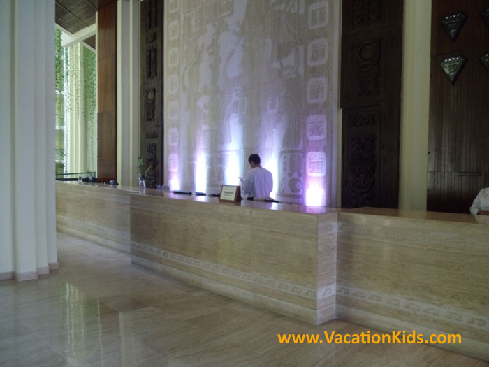Front lobby desk at the Paradisus Cancun all inclusive family resort
