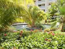 Garden and grounds view of Iberostar Rose Hall Beach Resort in Jamaica