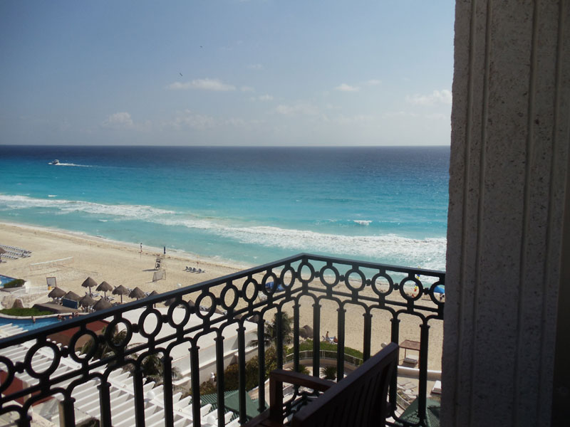 Cancun beach view left from guest room balconies