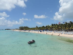 beach at an all inclusive resort in the Caribbean
